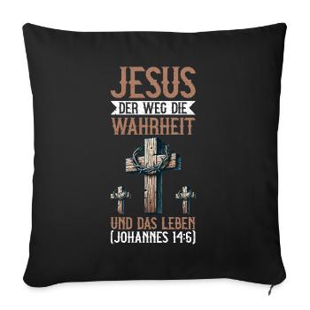 Jesus Christian Catholic Believers Worship Service - Sofa pillow with filling 45cm x 45cm - black - Front