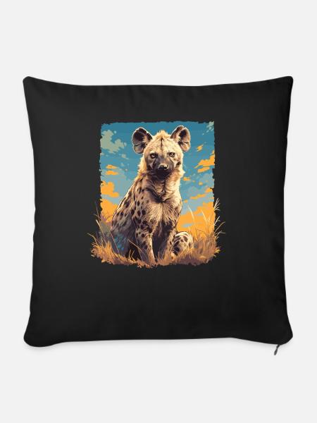 Hyänen Hyäne - Sofakissen mit Füllung 45 x 45 cm - Schwarz