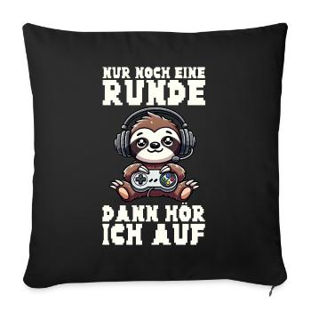 Just one more round then I'll stop sloth - Sofa pillow with filling 45cm x 45cm - black - Front