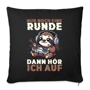 Just one more round then I'll stop sloth - Sofa pillow with filling 45cm x 45cm - black - Front