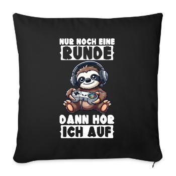 Just one more round then I'll stop sloth - Sofa pillow with filling 45cm x 45cm - black - Front