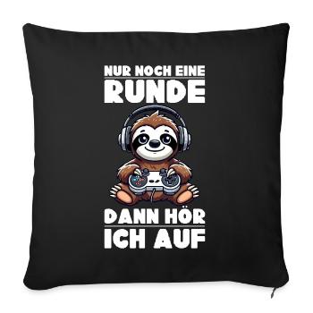 Just one more round then I'll stop sloth - Sofa pillow with filling 45cm x 45cm - black - Front