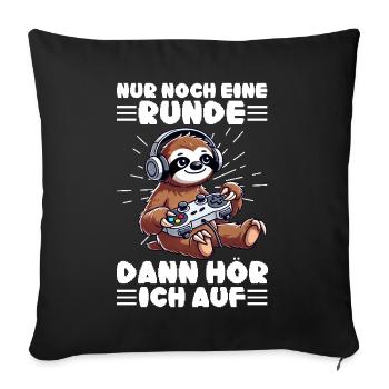 Just one more round then I'll stop sloth - Sofa pillow with filling 45cm x 45cm - black - Front