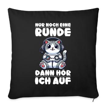 Just one more round, then I'll listen to cats - Sofa pillow with filling 45cm x 45cm - black - Front