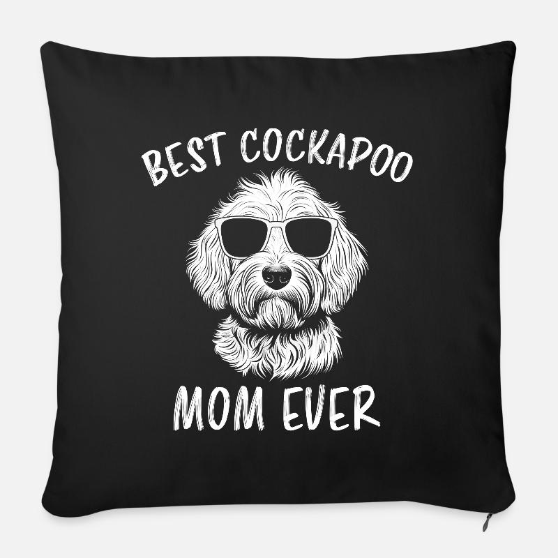 Cockapoo disant maman drôle Cockapoo cadeau - Coussin et housse de 45 x 45 cm - noir