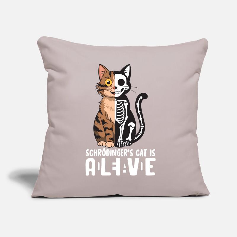 Le chat de Schrödinger mort et vif Coussin et housse de 45 x 45 cm