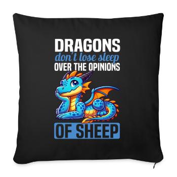 Dragon Créatures Dragon Médiéval - Coussin et housse de 45 x 45 cm - noir - Devant