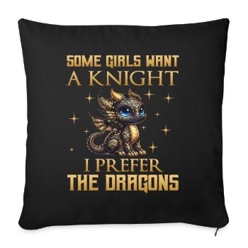 Dragon Créatures Dragon Médiéval - Coussin et housse de 45 x 45 cm - noir - Devant
