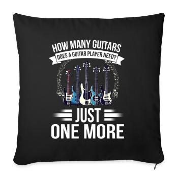 Bassgitarrist Gitarrist E -Gitarre - Sofakissen mit Füllung 45 x 45 cm - Schwarz - Vorne