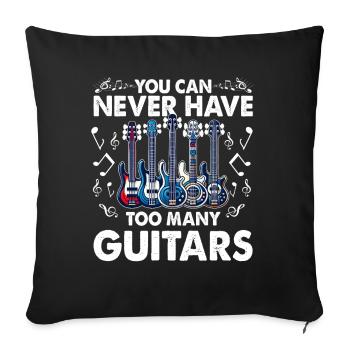 Bassgitarrist Gitarrist E -Gitarre - Sofakissen mit Füllung 45 x 45 cm - Schwarz - Vorne