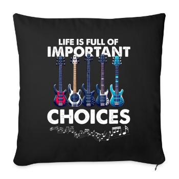 Bassgitarrist Gitarrist E -Gitarre - Sofakissen mit Füllung 45 x 45 cm - Schwarz - Vorne