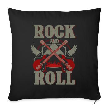 Bassgitarrist Gitarrist E -Gitarre - Sofakissen mit Füllung 45 x 45 cm - Schwarz - Vorne
