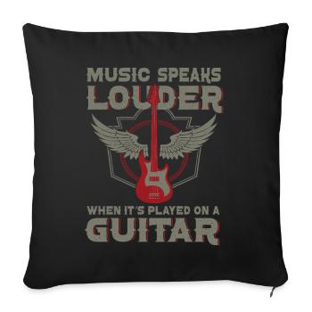 Bassgitarrist Gitarrist E -Gitarre - Sofakissen mit Füllung 45 x 45 cm - Schwarz - Vorne