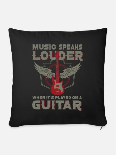 Bassgitarrist Gitarrist E -Gitarre - Sofakissen mit Füllung 45 x 45 cm - Schwarz