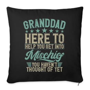 Grand-père Grand-père Pops Grand-parent - Coussin et housse de 45 x 45 cm - noir - Devant