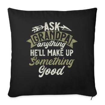 Grand-père Grand-père Pops Grand-parent - Coussin et housse de 45 x 45 cm - noir - Devant