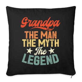 Grand-père Grand-père Pops Grand-parent - Coussin et housse de 45 x 45 cm - noir - Devant