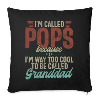 Grand-père Grand-père Pops Grand-parent - Coussin et housse de 45 x 45 cm - noir - Devant