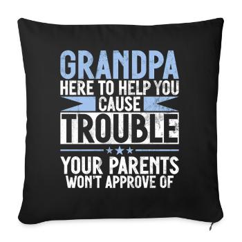 Grand-père Grand-père Pops Grand-parent - Coussin et housse de 45 x 45 cm - noir - Devant