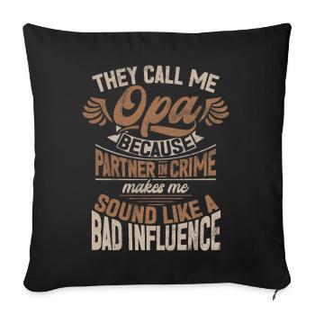 Grand-père Grand-père Pops Grand-parent - Coussin et housse de 45 x 45 cm - noir - Devant