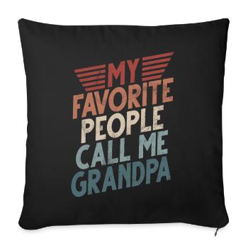 Grand-père Grand-père Pops Grand-parent - Coussin et housse de 45 x 45 cm - noir - Devant