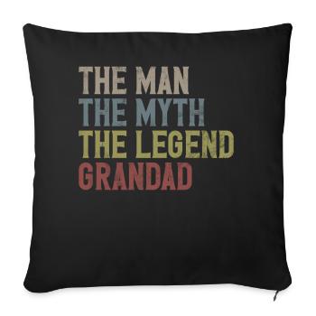 Grand-père Grand-père Pops Grand-parent - Coussin et housse de 45 x 45 cm - noir - Devant