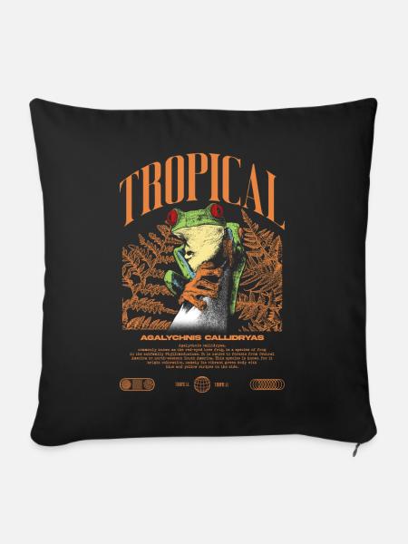 Rotäugiger Laubfrosch Regenwald Amphibie - Sofakissen mit Füllung 45 x 45 cm - Schwarz