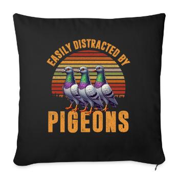 Pigeon Lovers Pigeons Bird Lovers - Sofa pillow with filling 45cm x 45cm - black - Front