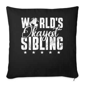 Schwester Bruder Passende Geschwister Zwillinge - Sofakissen mit Füllung 45 x 45 cm - Schwarz - Vorne