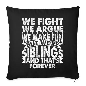Schwester Bruder Passende Geschwister Zwillinge - Sofakissen mit Füllung 45 x 45 cm - Schwarz - Vorne