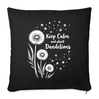 Löwenzahn Pusteblumen Liebhaber Blumen Floral - Sofakissen mit Füllung 45 x 45 cm - Schwarz - Vorne
