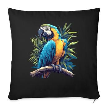 L’ère de l’ara - Coussin et housse de 45 x 45 cm - noir - Devant
