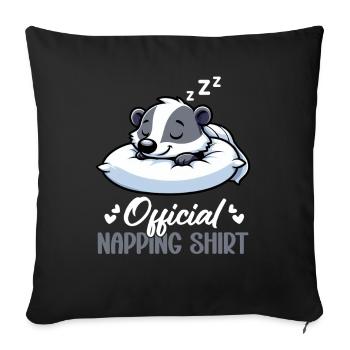 Official Badger Sleepshirt for Sleep - Sofa pillow with filling 45cm x 45cm - black - Front
