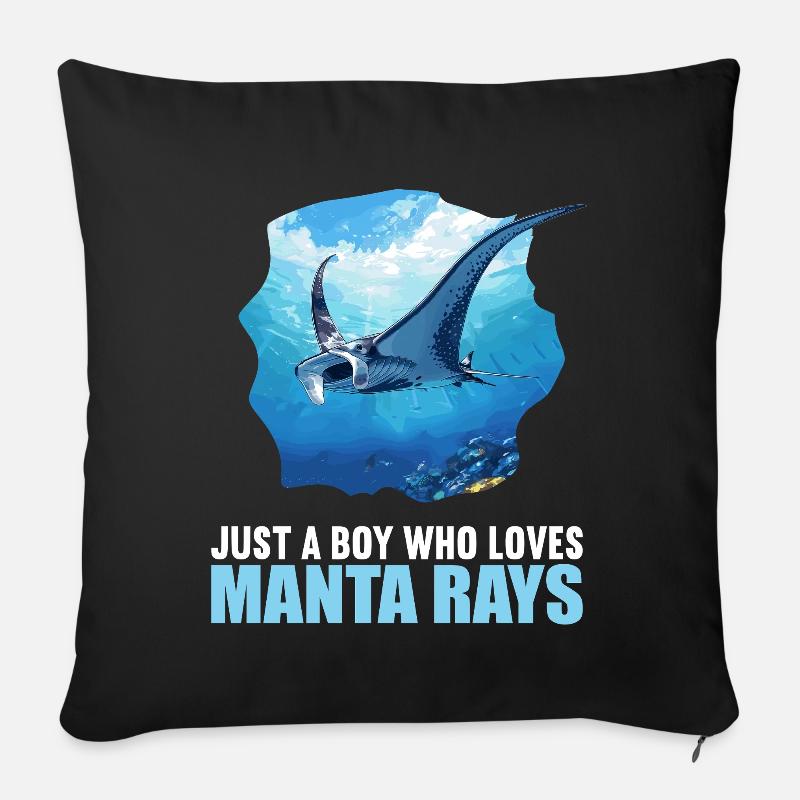Mantas Manta Rochen - Sofakissen mit Füllung 45 x 45 cm - Schwarz