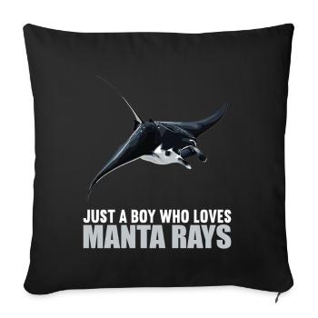 Manta Rays Manta Rays - Sofa pillow with filling 45cm x 45cm - black - Front