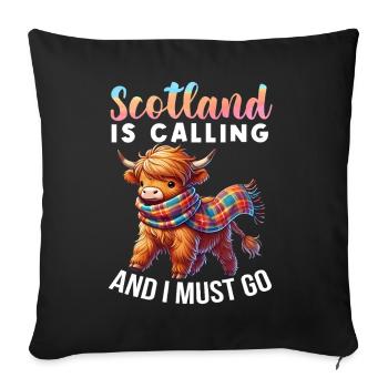 Scottish Highland Cow Scotland Farm - Sofa pillow with filling 45cm x 45cm - black - Front