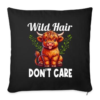 Scottish Highland Cow Scotland Farm - Sofa pillow with filling 45cm x 45cm - black - Front