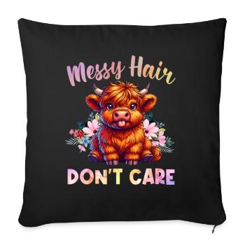 Scottish Highland Cow Scotland Farm - Sofa pillow with filling 45cm x 45cm - black - Front
