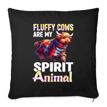 Scottish Highland Cow Scotland Farm - Sofa pillow with filling 45cm x 45cm - black - Front