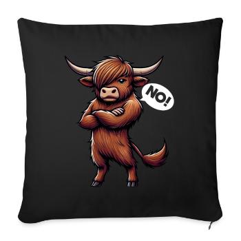 Scottish Highland Cow Scotland Farm - Sofa pillow with filling 45cm x 45cm - black - Front