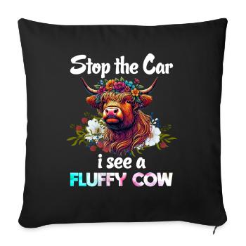 Scottish Highland Cow Scotland Farm - Sofa pillow with filling 45cm x 45cm - black - Front