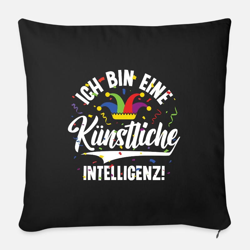 Ich bin eine KI! - Lustiges Fasching Kostüm - Sofakissen mit Füllung 45 x 45 cm - Schwarz