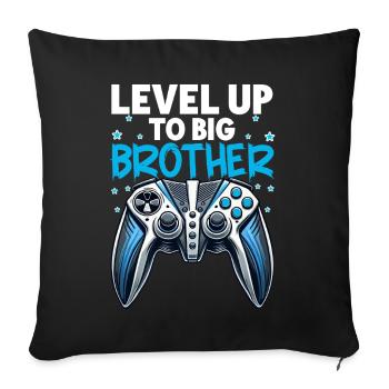Level Up Big Brother Console Gamer Elder - Sofa pillow with filling 45cm x 45cm - black - Front