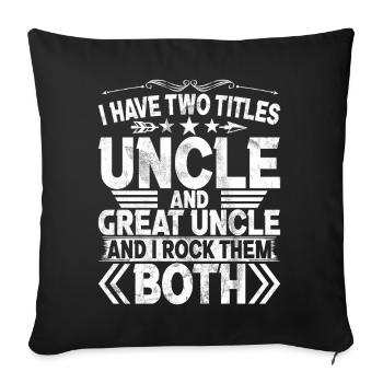 Meilleur oncle fier oncle citation humour - Coussin et housse de 45 x 45 cm - noir - Devant