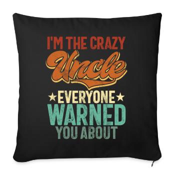Meilleur oncle fier oncle citation humour - Coussin et housse de 45 x 45 cm - noir - Devant