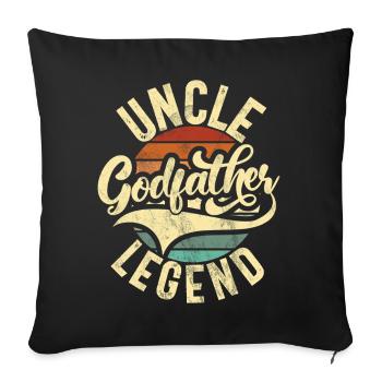 Meilleur oncle fier oncle citation humour - Coussin et housse de 45 x 45 cm - noir - Devant