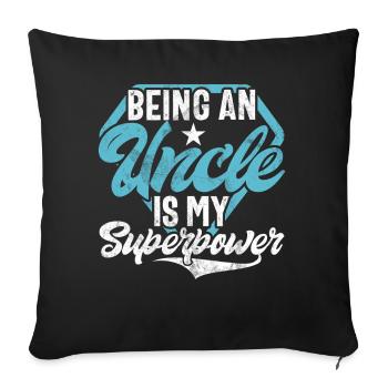 Meilleur oncle fier oncle citation humour - Coussin et housse de 45 x 45 cm - noir - Devant