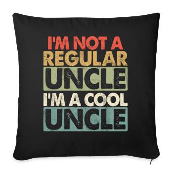 Meilleur oncle fier oncle citation humour - Coussin et housse de 45 x 45 cm - noir - Devant