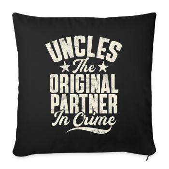 Meilleur oncle fier oncle citation humour - Coussin et housse de 45 x 45 cm - noir - Devant