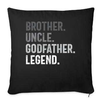 Meilleur oncle fier oncle citation humour - Coussin et housse de 45 x 45 cm - noir - Devant